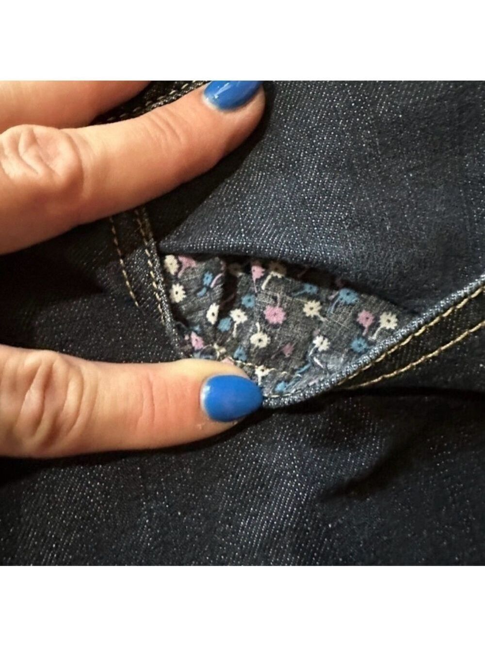 Marc Jacobs Skinny Jeans Dark Indigo Floral Lined Size 8 - Picture 5 of 10